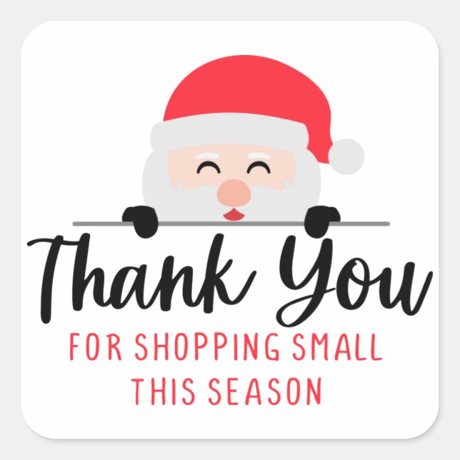 Thank You for Shopping Small Square Sticker (Front)