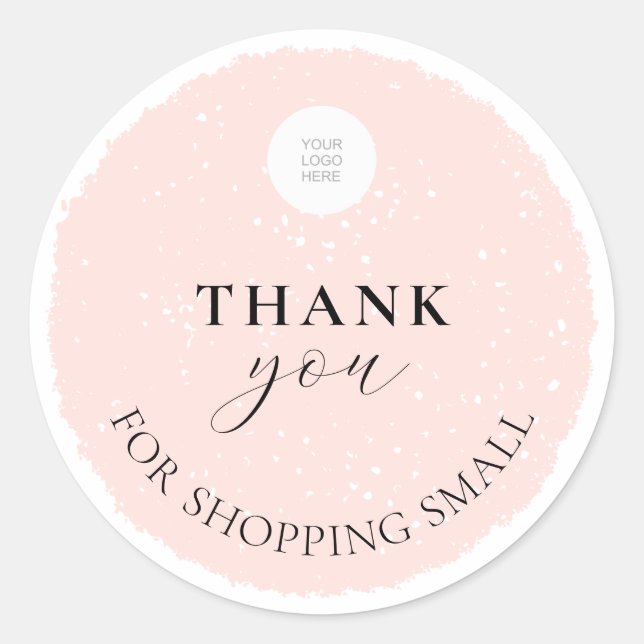 Thank You For Shopping Small With Logo Sticker (Front)