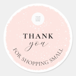 Thank You For Shopping Small With Logo Sticker