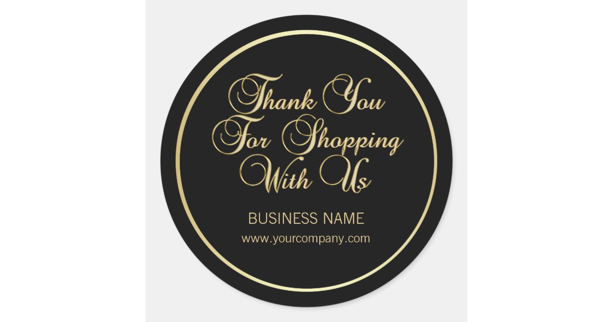 Thank You For Shopping With Us Business Gold Black Classic