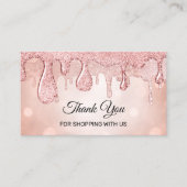 Thank You For Shopping With Us Rose  Drips Business Card (Front)