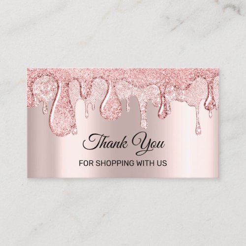 Thank You For Shopping With Us Rose Drips Nails Business Card