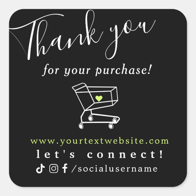 thank you for shopping with us square sticker (Front)