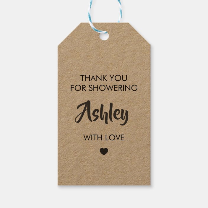 Thank You for Showering Her With Love, Bridal Gift Tags