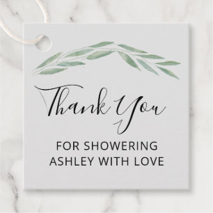 Thank You for Showering Her With Love Favor Tags