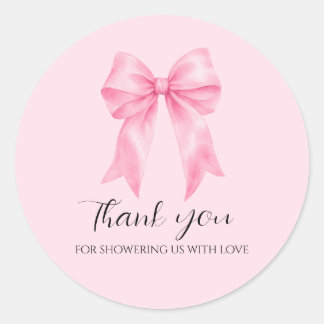 Thank You For Showering Us with Love Pink Stickers