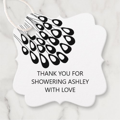 Thank You for Showering With Love Bridal Shower Favor Tags