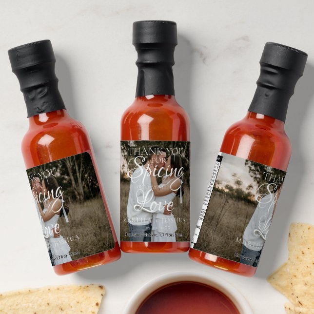 Thank You for spicing Our day Wedding Guest Favors Hot Sauces (Laydown)