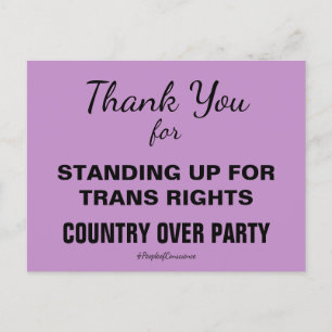 Thank You For Standing Up for Trans People Resist Postcard