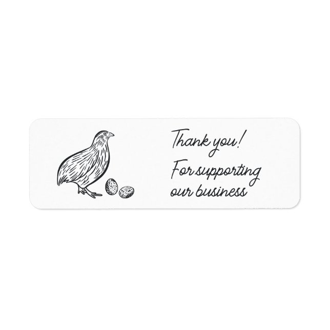 Thank You For Supporting Business Quail Egg Carton Label (Front)