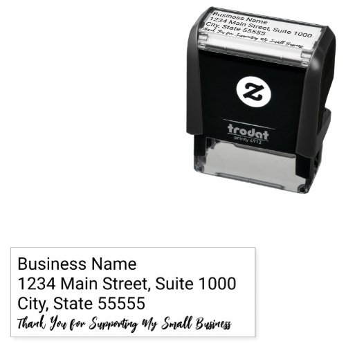 Thank You For Supporting Business Return Address Self_inking Stamp