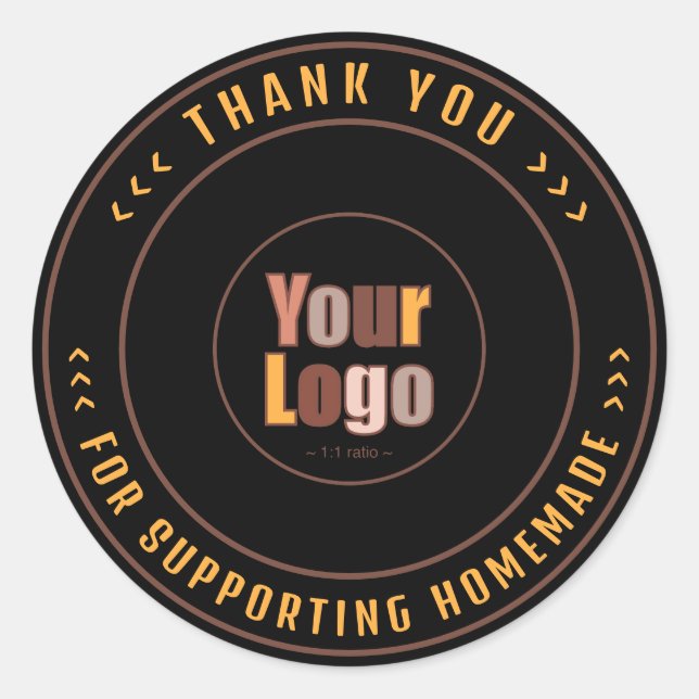 Thank You For Supporting Homemade | Small Business Classic Round Sticker (Front)