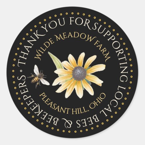 Thank You For Supporting Local Bees  Beekeepers Classic Round Sticker