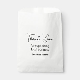 Thank You for Supporting Local Business Favor Bag