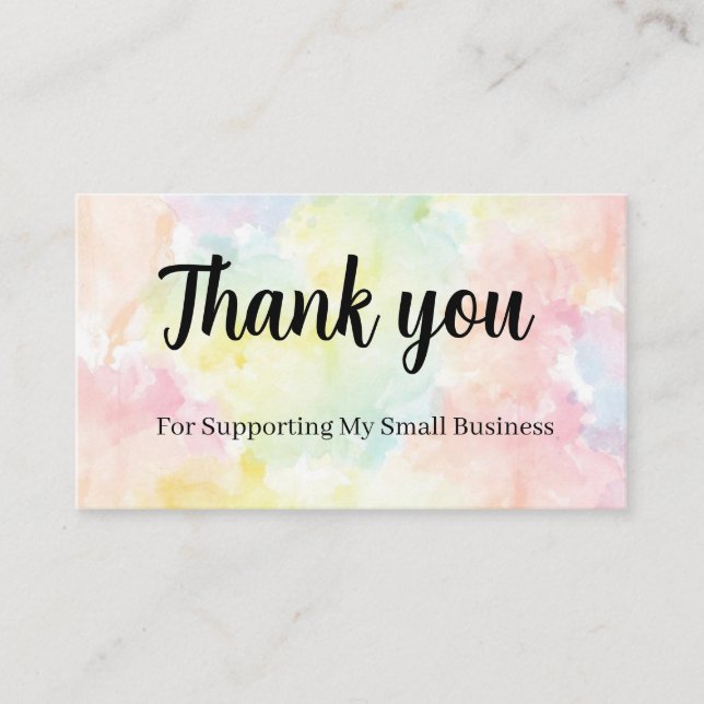 Thank You for Supporting My Business Card (Front)