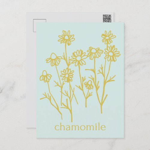 Thank You For Supporting My Business Chamomile Postcard