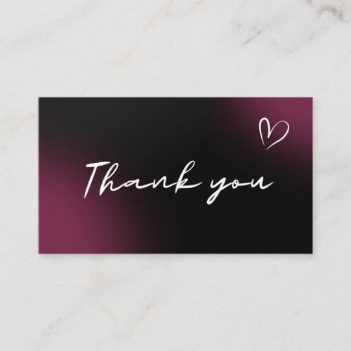 Thank You for Supporting My Business Dark Wine  Business Card