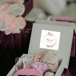 Thank You for Supporting My Business Floral Sticke Square Sticker