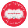 Thank You For Supporting My Business Heart Red Classic Round Sticker