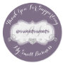 Thank You For Supporting My Business Hearts Purple Classic Round Sticker