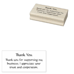 Thank You for supporting my business Rubber Stamp
