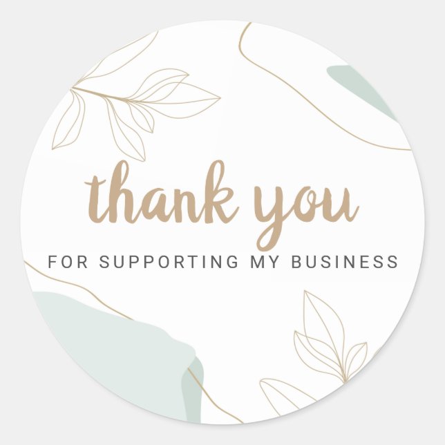 Thank you for supporting my business stickers (Front)