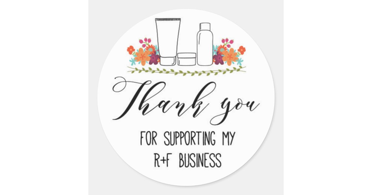 Thank You Rfs Thank you for supporting my RF business Classic Round Sticker | Zazzle