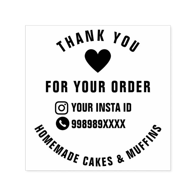 Thank you for supporting my small bakery business self-inking stamp (Design)