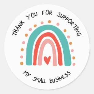 Thank You For Supporting My Small Business - Boho Classic Round Sticker