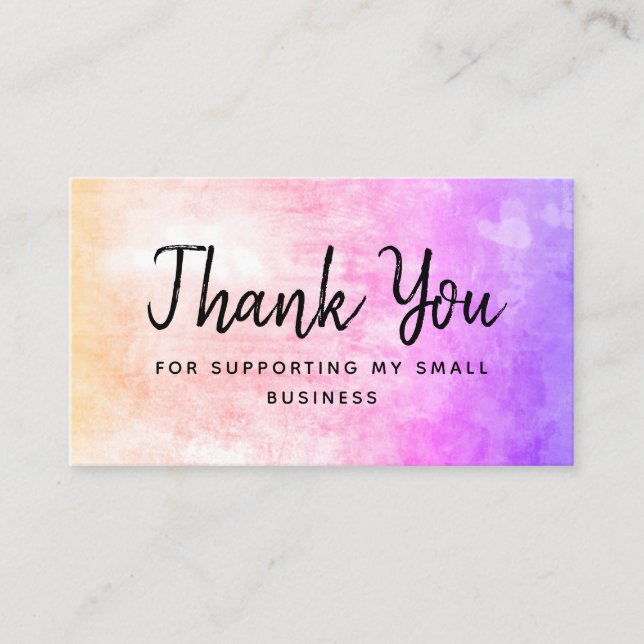 Thank You For Supporting My Small Business Card (Front)