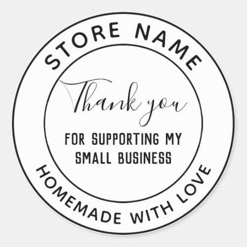 Thank you for supporting my small business classic round sticker