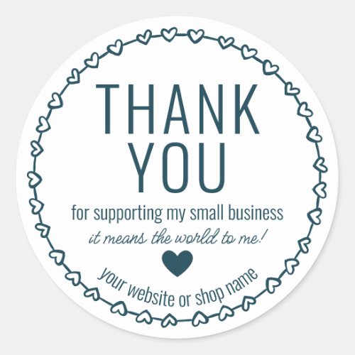 Thank You  For Supporting My Small Business  Classic Round Sticker