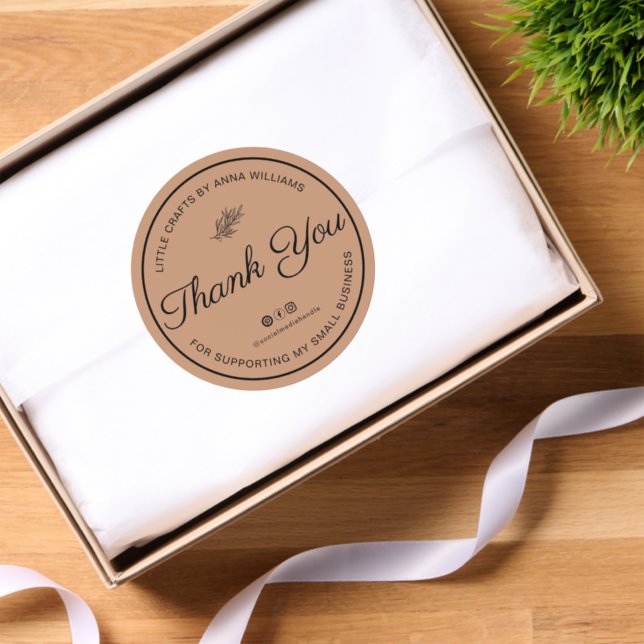 Thank You For Supporting My Small Business Classic Round Sticker (Tissue Paper)
