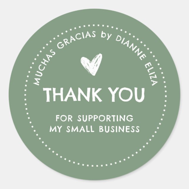 Thank You For Supporting My Small Business Classic Round Sticker (Front)