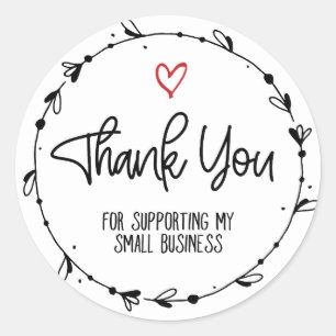 Thank You For Supporting My Small Business Classic Round Sticker