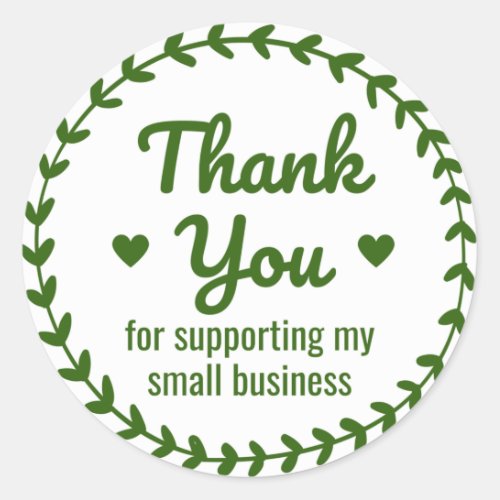 Thank you For Supporting My Small Business Custom Classic Round Sticker