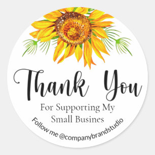 Thank You For Supporting My Small Business Floral Classic Round Sticker