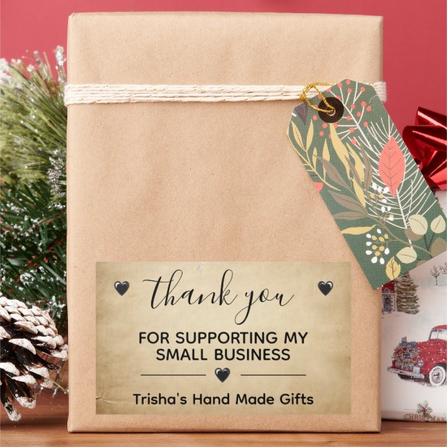 Thank You For Supporting My Small Business Label (Holiday)