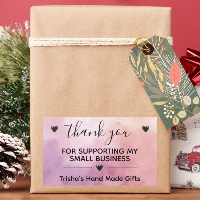 Thank You For Supporting My Small Business Label (Holiday)