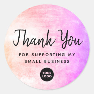 Thank You For Supporting My Small Business Logo Classic Round Sticker