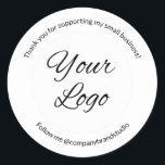 Thank You For Supporting My Small Business Logo Classic Round Sticker<br><div class="desc">Thank You For Supporting My Small Business Logo Classic Round Sticker</div>