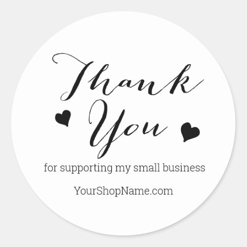 Thank you for supporting my small business Marble Classic Round Sticker