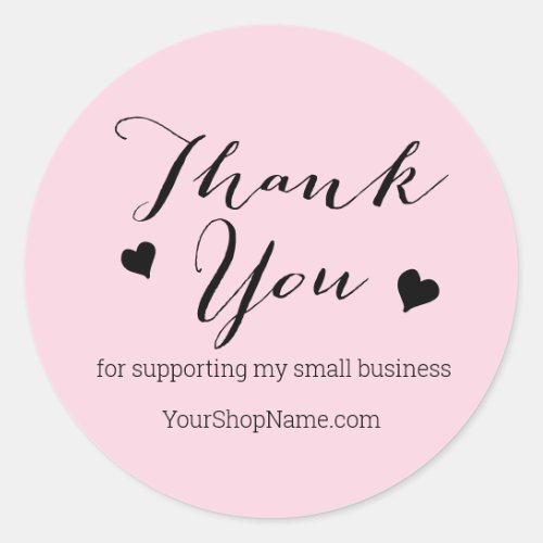 Thank you for supporting my small business Marble Classic Round Sticker