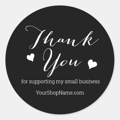 Thank you for supporting my small business Marble Classic Round Sticker