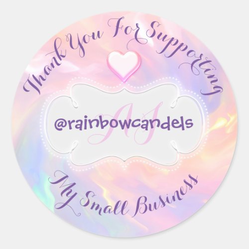 Thank You For Supporting My Small Business Pink Classic Round Sticker