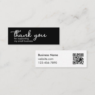 Thank You for Supporting My Small Business QR Code Mini Business Card