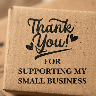 Thank You For Supporting My Small Business Script Rubber Stamp