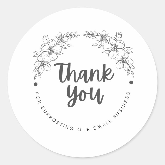 Thank You for Supporting My Small Business Sticker (Front)