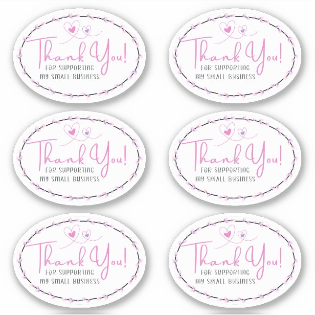 Thank You For Supporting My Small Business Sticker (Front)