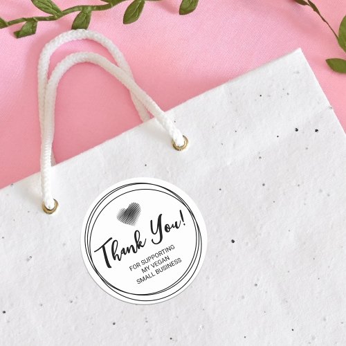 Thank You For Supporting My Vegan Small Business  Classic Round Sticker
